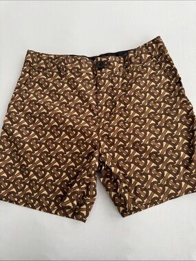 Burberry Brown and Tan Monogram Button Shorts